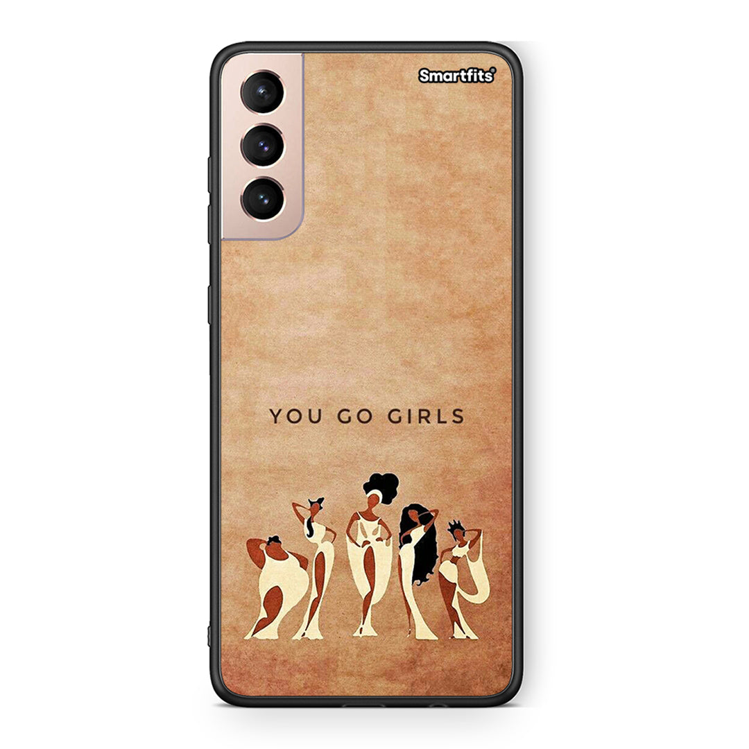 Samsung S21+ You Go Girl θήκη από τη Smartfits με σχέδιο στο πίσω μέρος και μαύρο περίβλημα | Smartphone case with colorful back and black bezels by Smartfits
