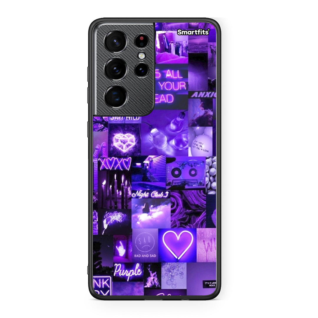 Samsung S21 Ultra Collage Stay Wild Θήκη Αγίου Βαλεντίνου από τη Smartfits με σχέδιο στο πίσω μέρος και μαύρο περίβλημα | Smartphone case with colorful back and black bezels by Smartfits