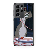 Thumbnail for Samsung S21 Ultra Lady And Tramp 1 Θήκη Αγίου Βαλεντίνου από τη Smartfits με σχέδιο στο πίσω μέρος και μαύρο περίβλημα | Smartphone case with colorful back and black bezels by Smartfits