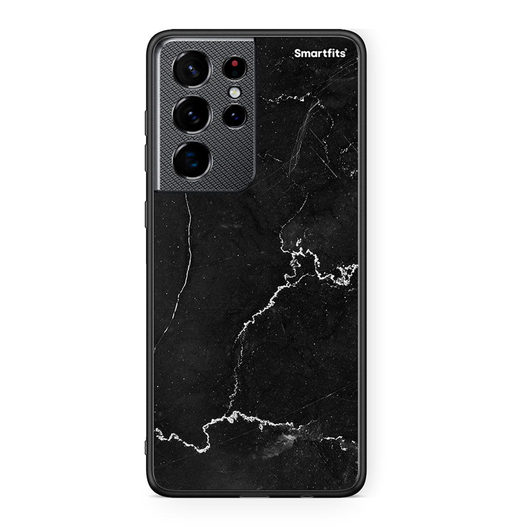 Samsung S21 Ultra Marble Black θήκη από τη Smartfits με σχέδιο στο πίσω μέρος και μαύρο περίβλημα | Smartphone case with colorful back and black bezels by Smartfits