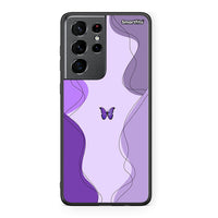 Thumbnail for Samsung S21 Ultra Purple Mariposa Θήκη Αγίου Βαλεντίνου από τη Smartfits με σχέδιο στο πίσω μέρος και μαύρο περίβλημα | Smartphone case with colorful back and black bezels by Smartfits