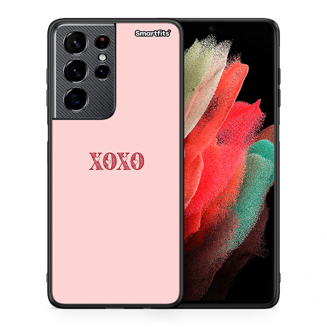 Θήκη Samsung S21 Ultra XOXO Love από τη Smartfits με σχέδιο στο πίσω μέρος και μαύρο περίβλημα | Samsung S21 Ultra XOXO Love case with colorful back and black bezels