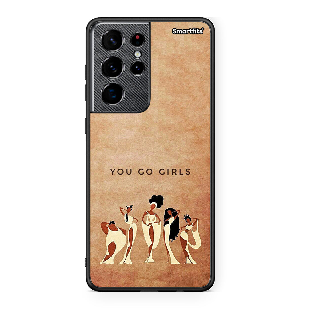 Samsung S21 Ultra You Go Girl θήκη από τη Smartfits με σχέδιο στο πίσω μέρος και μαύρο περίβλημα | Smartphone case with colorful back and black bezels by Smartfits