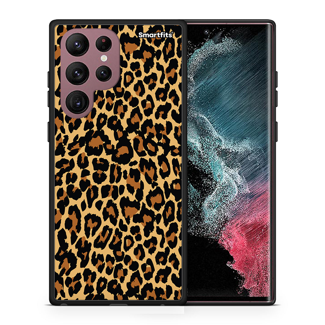 Θήκη Samsung S22 Ultra Leopard Animal από τη Smartfits με σχέδιο στο πίσω μέρος και μαύρο περίβλημα | Samsung S22 Ultra Leopard Animal case with colorful back and black bezels
