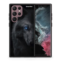Thumbnail for Θήκη Samsung S22 Ultra Dark Wolf από τη Smartfits με σχέδιο στο πίσω μέρος και μαύρο περίβλημα | Samsung S22 Ultra Dark Wolf case with colorful back and black bezels