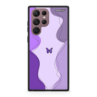 Thumbnail for Samsung S22 Ultra Purple Mariposa Θήκη Αγίου Βαλεντίνου από τη Smartfits με σχέδιο στο πίσω μέρος και μαύρο περίβλημα | Smartphone case with colorful back and black bezels by Smartfits