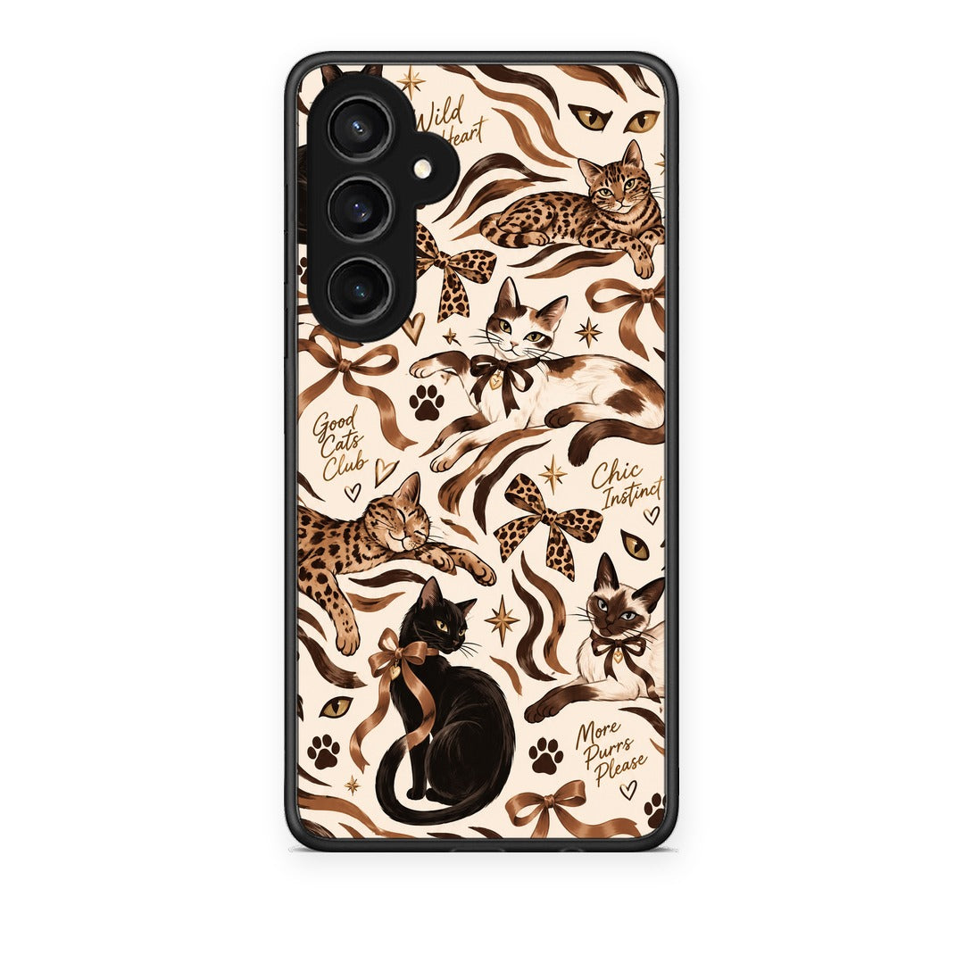 Θήκη Samsung Galaxy S23 FE Wild Cats and Animal Print Collage από τη Smartfits με σχέδιο στο πίσω μέρος και μαύρο περίβλημα | Samsung Galaxy S23 FE Wild Cats and Animal Print Collage case with colorful back and black bezels