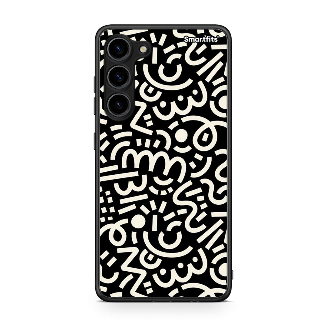 Θήκη Samsung Galaxy S23 Plus Doodle Art από τη Smartfits με σχέδιο στο πίσω μέρος και μαύρο περίβλημα | Samsung Galaxy S23 Plus Doodle Art Case with Colorful Back and Black Bezels