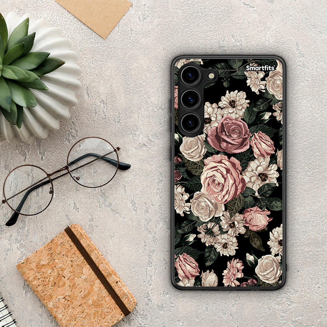 Θήκη Samsung Galaxy S23 Plus Flower Wild Roses από τη Smartfits με σχέδιο στο πίσω μέρος και μαύρο περίβλημα | Samsung Galaxy S23 Plus Flower Wild Roses Case with Colorful Back and Black Bezels