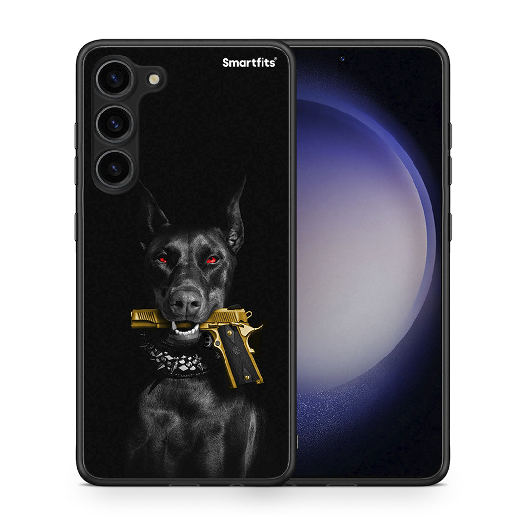Θήκη Samsung Galaxy S23 Plus Golden Gun από τη Smartfits με σχέδιο στο πίσω μέρος και μαύρο περίβλημα | Samsung Galaxy S23 Plus Golden Gun Case with Colorful Back and Black Bezels