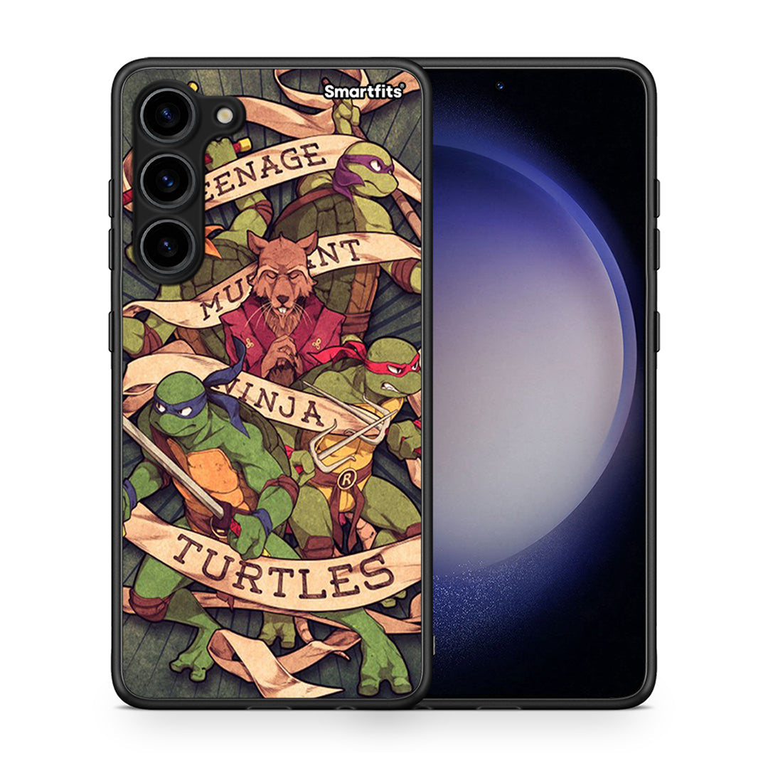 Θήκη Samsung Galaxy S23 Plus Ninja Turtles από τη Smartfits με σχέδιο στο πίσω μέρος και μαύρο περίβλημα | Samsung Galaxy S23 Plus Ninja Turtles Case with Colorful Back and Black Bezels