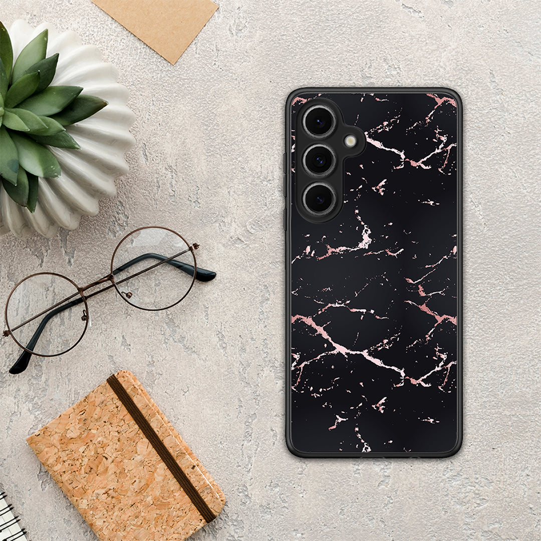 Marble Black Rosegold - Samsung Galaxy S24 FE θήκη
