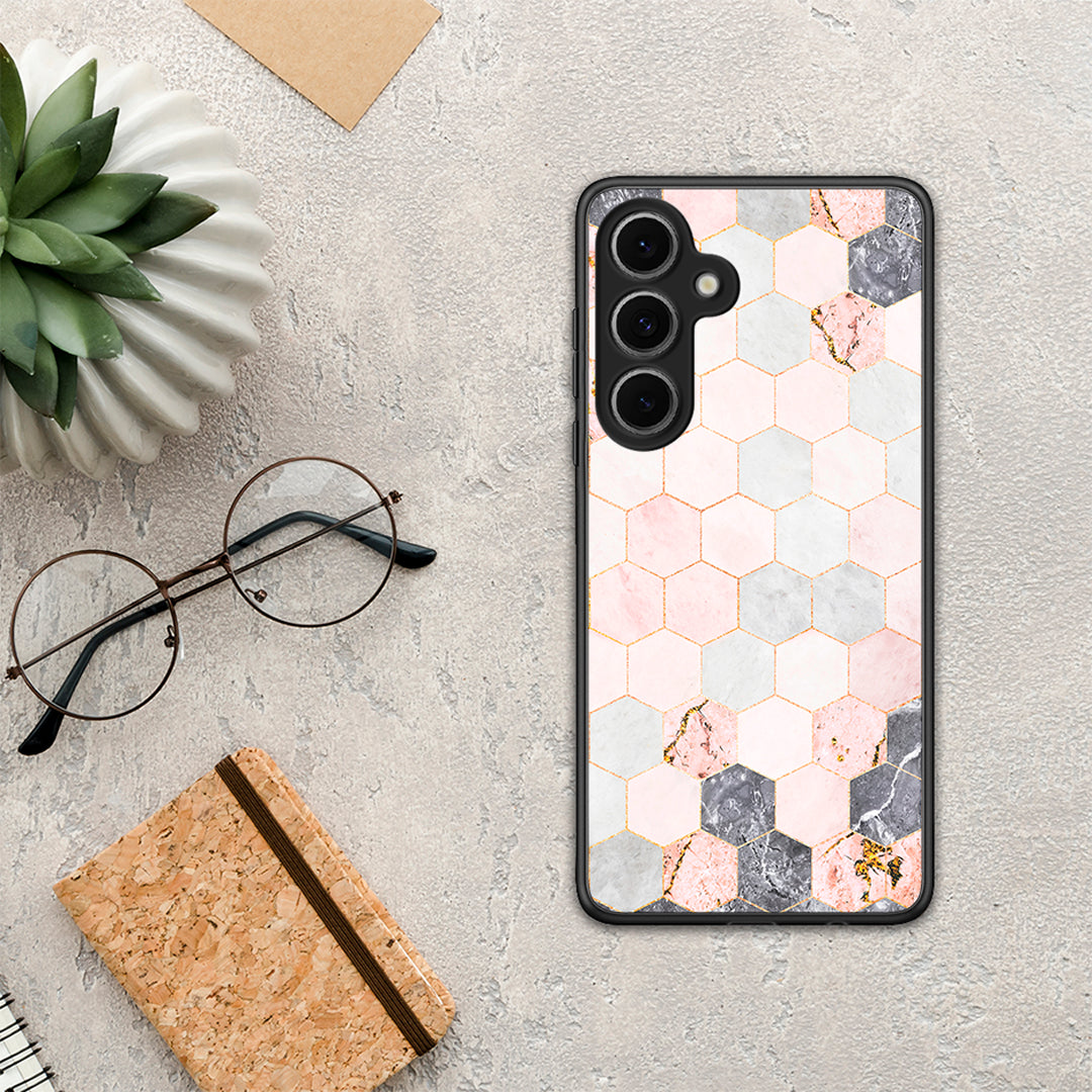 Marble Hexagon Pink - Samsung Galaxy S24 FE θήκη