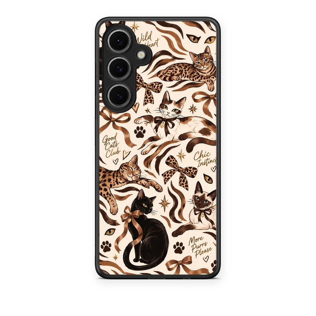 Θήκη Samsung Galaxy S24 FE Wild Cats and Animal Print Collage από τη Smartfits με σχέδιο στο πίσω μέρος και μαύρο περίβλημα | Samsung Galaxy S24 FE Wild Cats and Animal Print Collage case with colorful back and black bezels