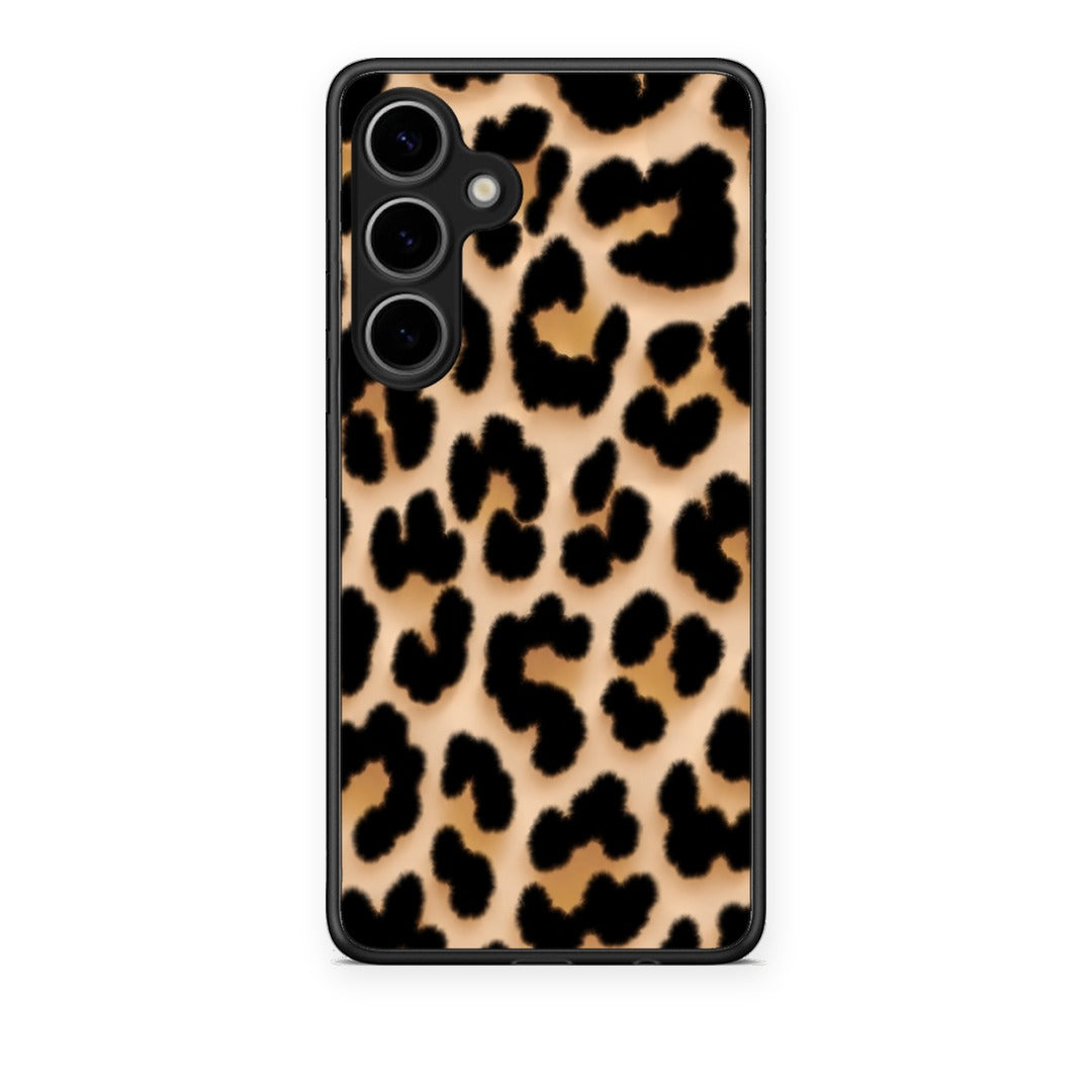Θήκη Samsung Galaxy S24 Plus Leopard Print Tan Large από τη Smartfits με σχέδιο στο πίσω μέρος και μαύρο περίβλημα | Samsung Galaxy S24 Plus Leopard Print Tan Large case with colorful back and black bezels