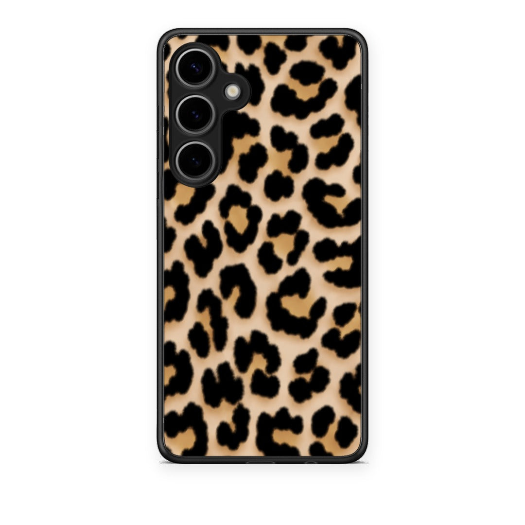 Θήκη Samsung Galaxy S24 Plus Leopard Print Tan Small από τη Smartfits με σχέδιο στο πίσω μέρος και μαύρο περίβλημα | Samsung Galaxy S24 Plus Leopard Print Tan Small case with colorful back and black bezels