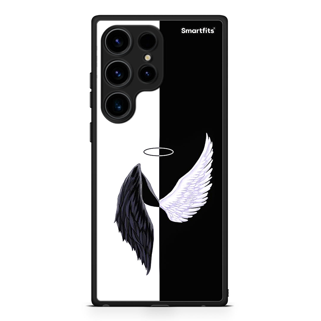 Θήκη Samsung Galaxy S24 Ultra Angels Demons από τη Smartfits με σχέδιο στο πίσω μέρος και μαύρο περίβλημα | Samsung Galaxy S24 Ultra Angels Demons Case with Colorful Back and Black Bezels