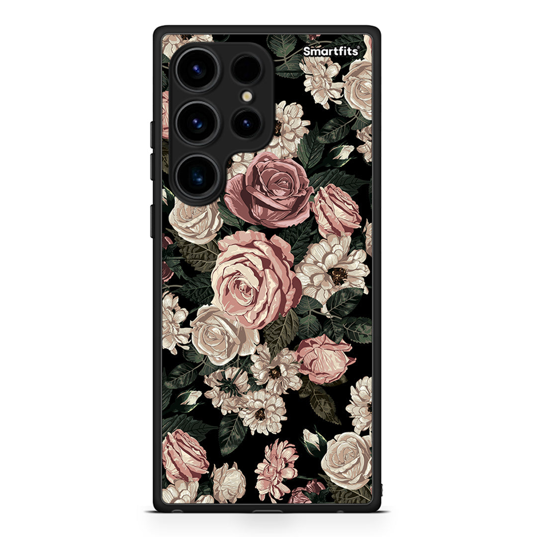Θήκη Samsung Galaxy S24 Ultra Flower Wild Roses από τη Smartfits με σχέδιο στο πίσω μέρος και μαύρο περίβλημα | Samsung Galaxy S24 Ultra Flower Wild Roses Case with Colorful Back and Black Bezels
