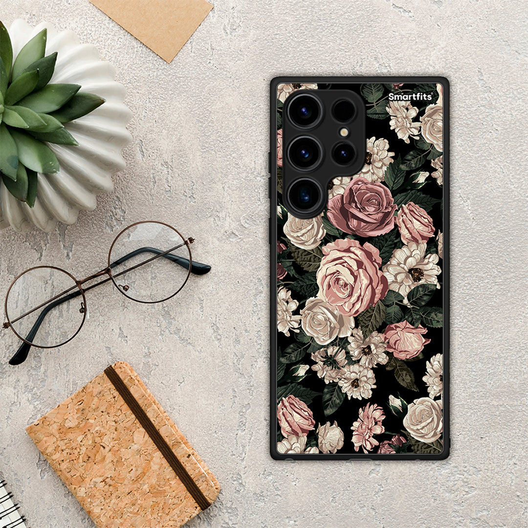 Θήκη Samsung Galaxy S24 Ultra Flower Wild Roses από τη Smartfits με σχέδιο στο πίσω μέρος και μαύρο περίβλημα | Samsung Galaxy S24 Ultra Flower Wild Roses Case with Colorful Back and Black Bezels