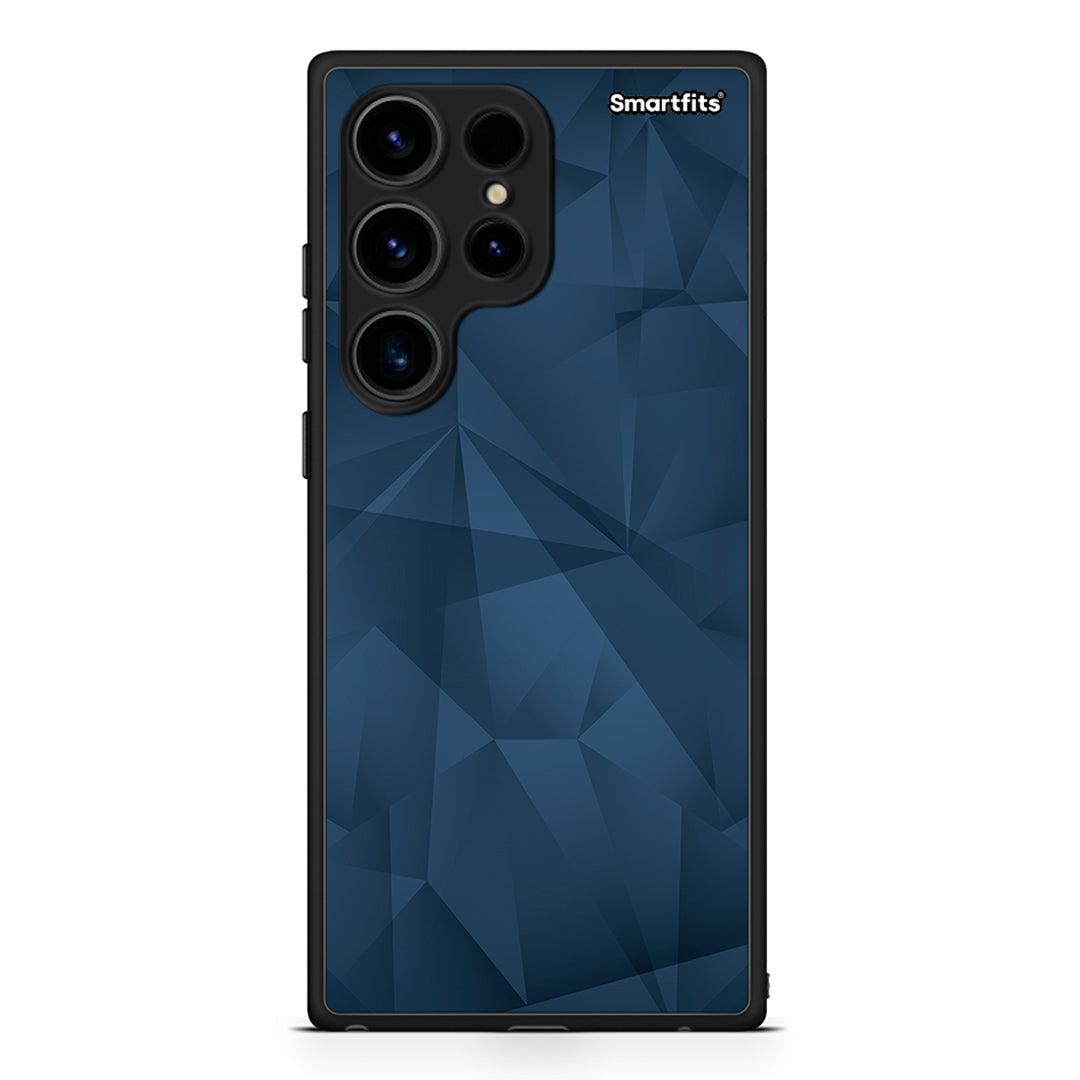 Θήκη Samsung Galaxy S24 Ultra Geometric Blue Abstract από τη Smartfits με σχέδιο στο πίσω μέρος και μαύρο περίβλημα | Samsung Galaxy S24 Ultra Geometric Blue Abstract Case with Colorful Back and Black Bezels