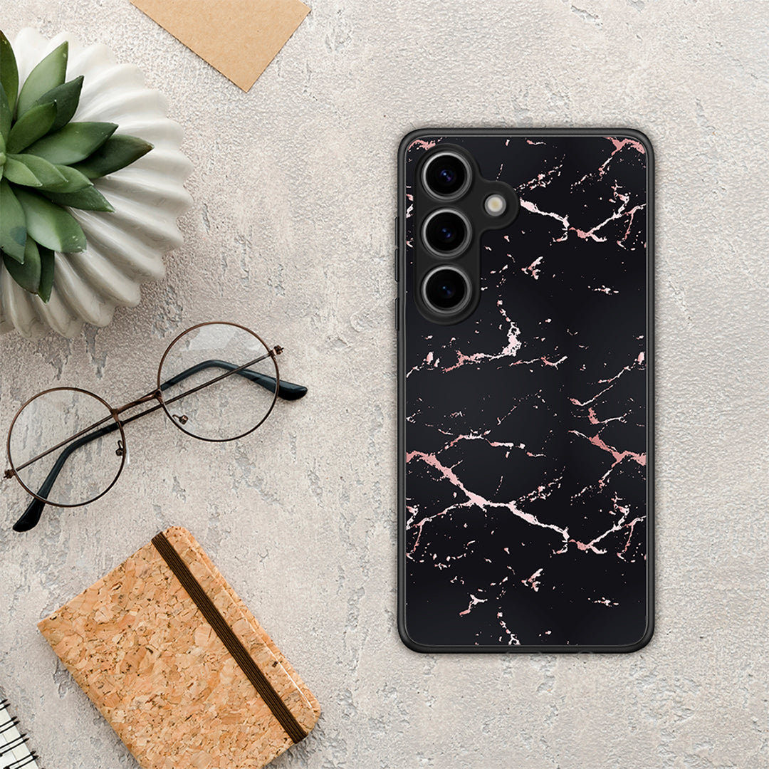 Marble Black Rosegold - Samsung Galaxy S25 θήκη