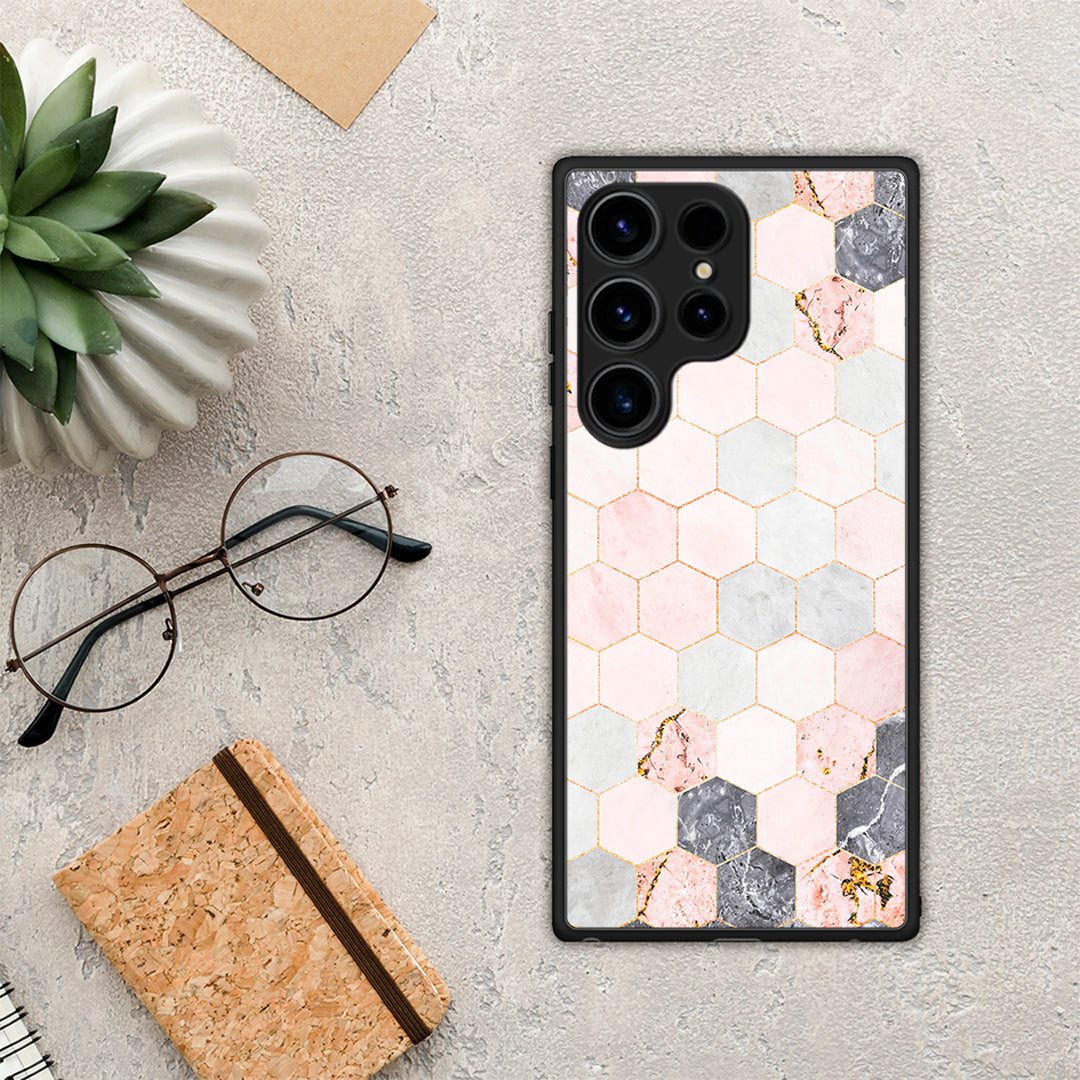 Marble Hexagon Pink - Samsung Galaxy S25 Ultra θήκη