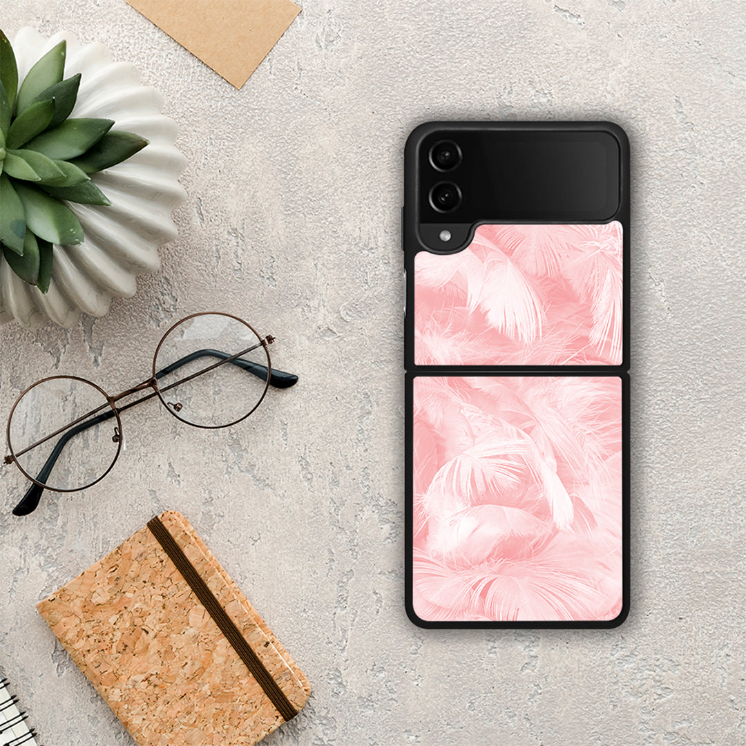 Boho Pink Feather - Samsung Galaxy Z Flip4 θήκη