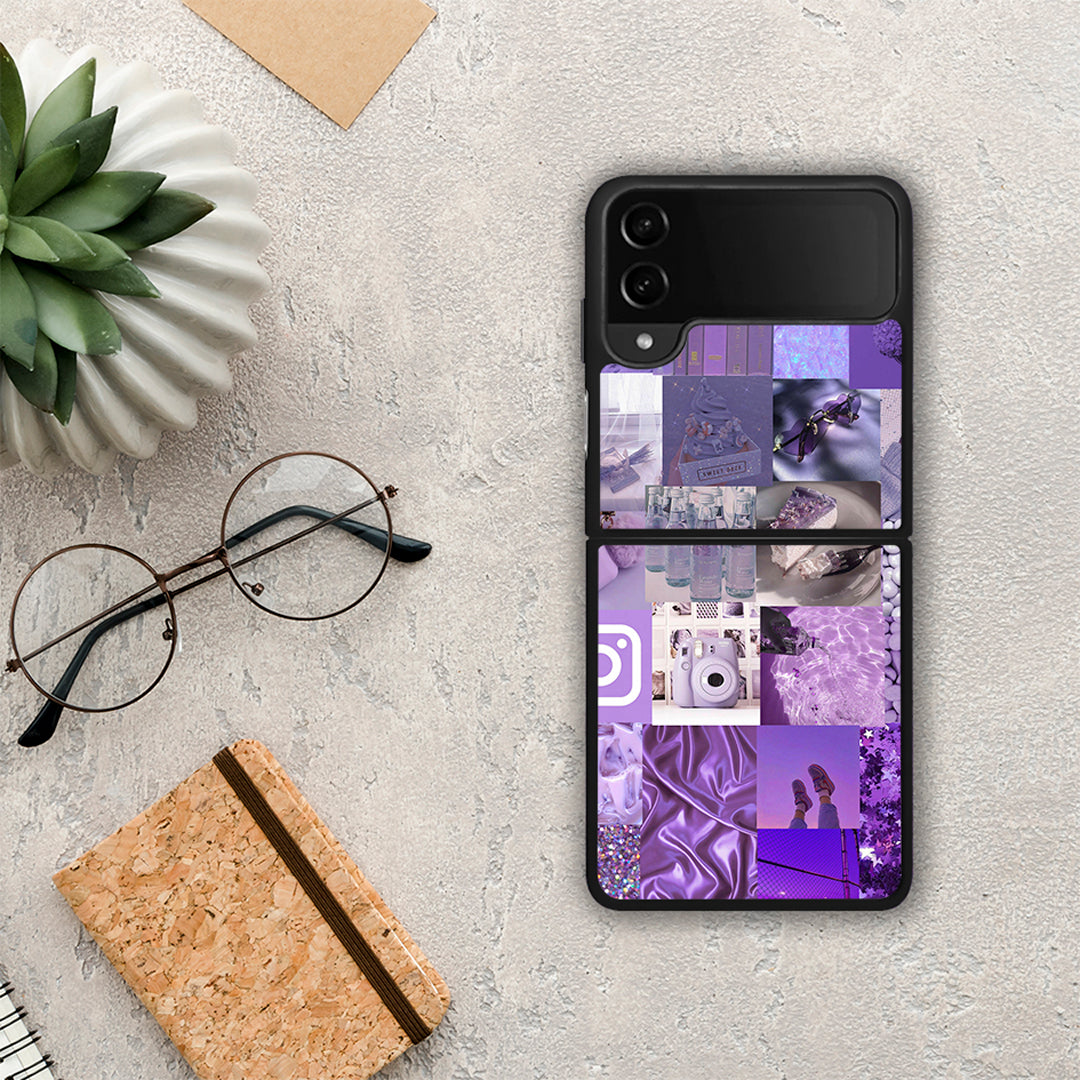Purple Aesthetic Collage - Samsung Galaxy Z Flip4 θήκη