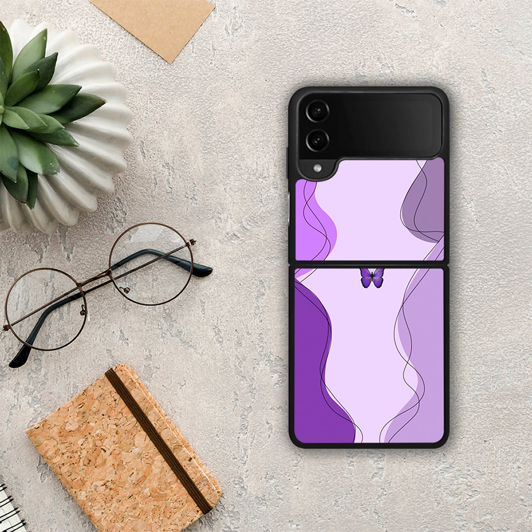 Purple Mariposa - Samsung Galaxy Z Flip4 θήκη