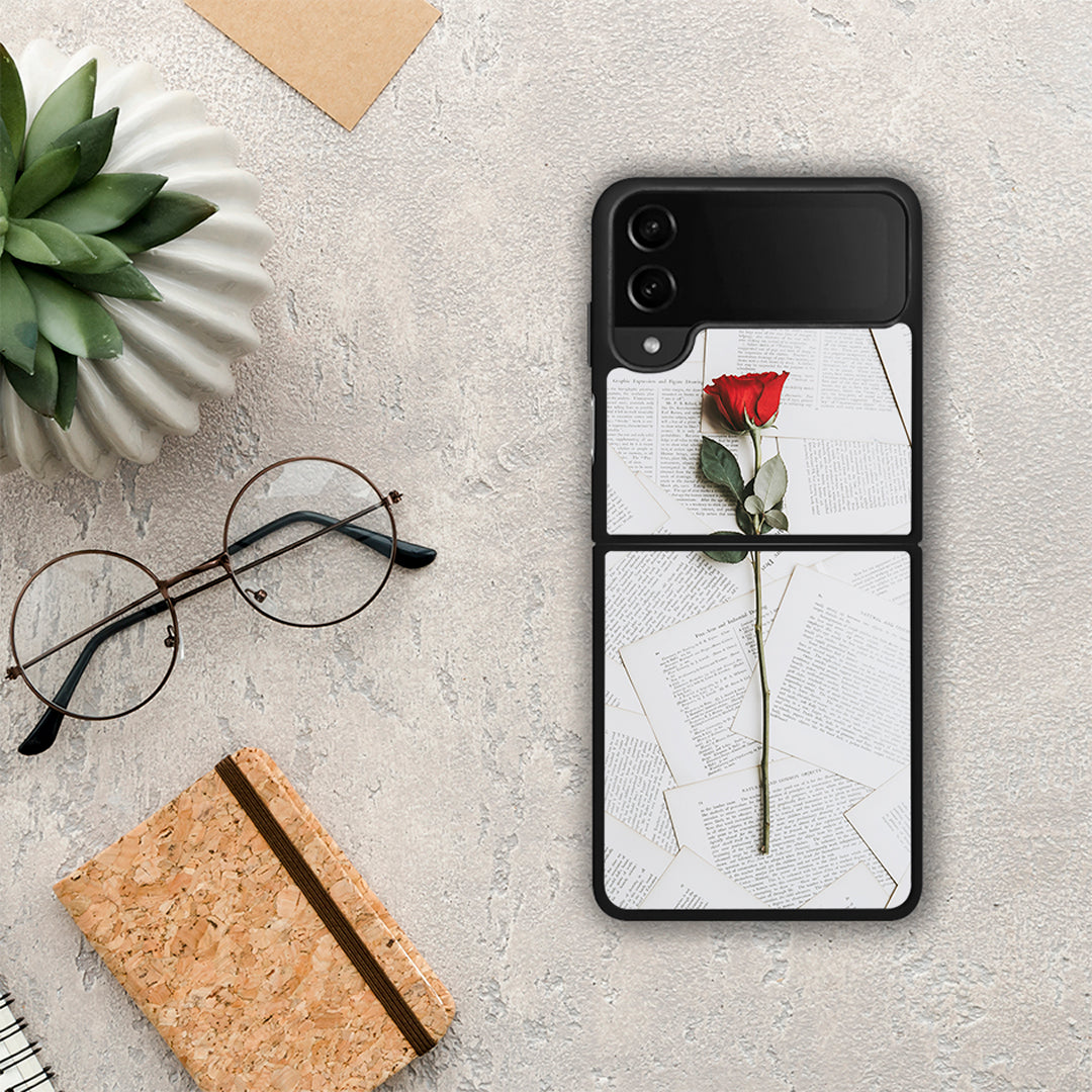 Red Rose - Samsung Galaxy Z Flip4 θήκη