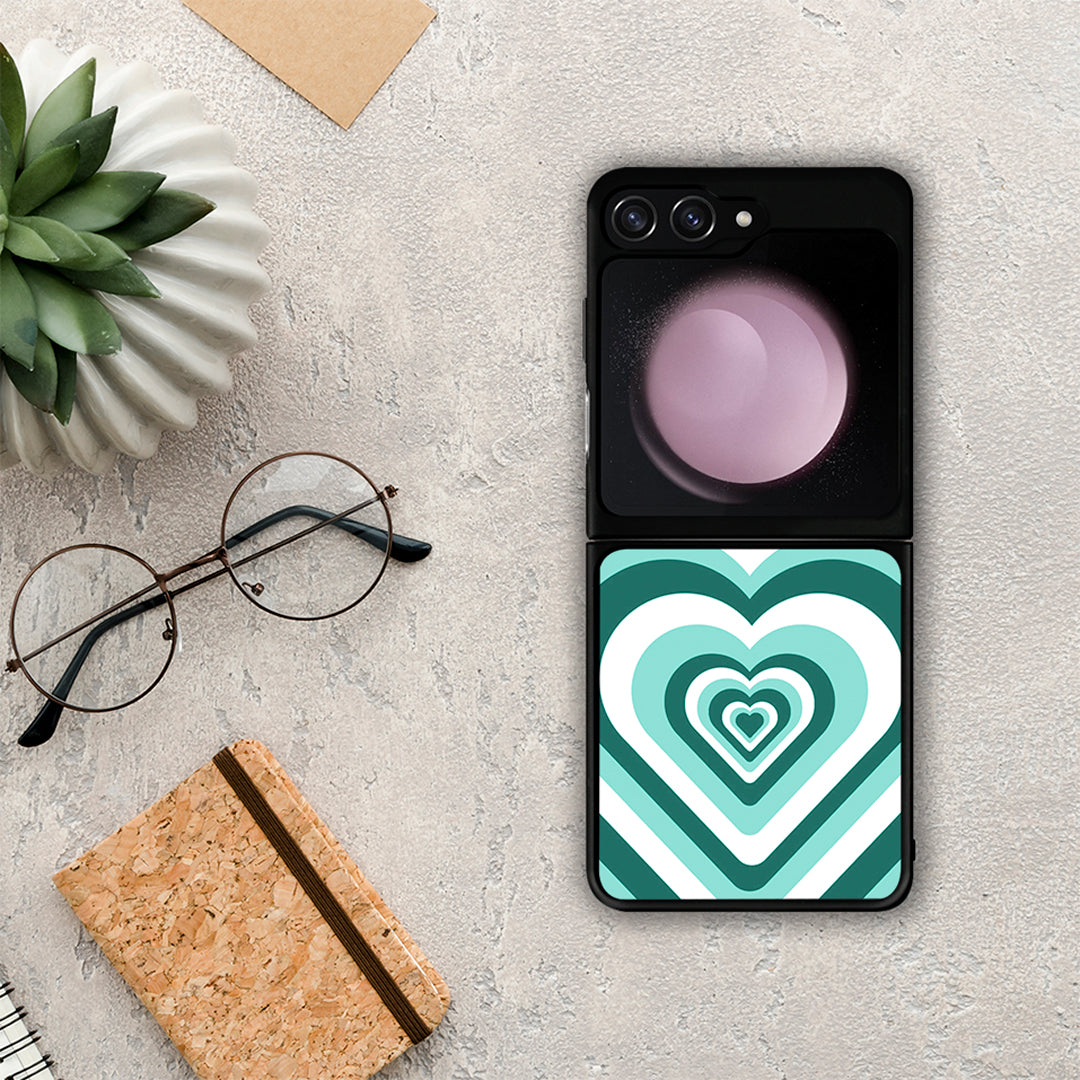 Green Hearts - Samsung Galaxy Z Flip5 θήκη