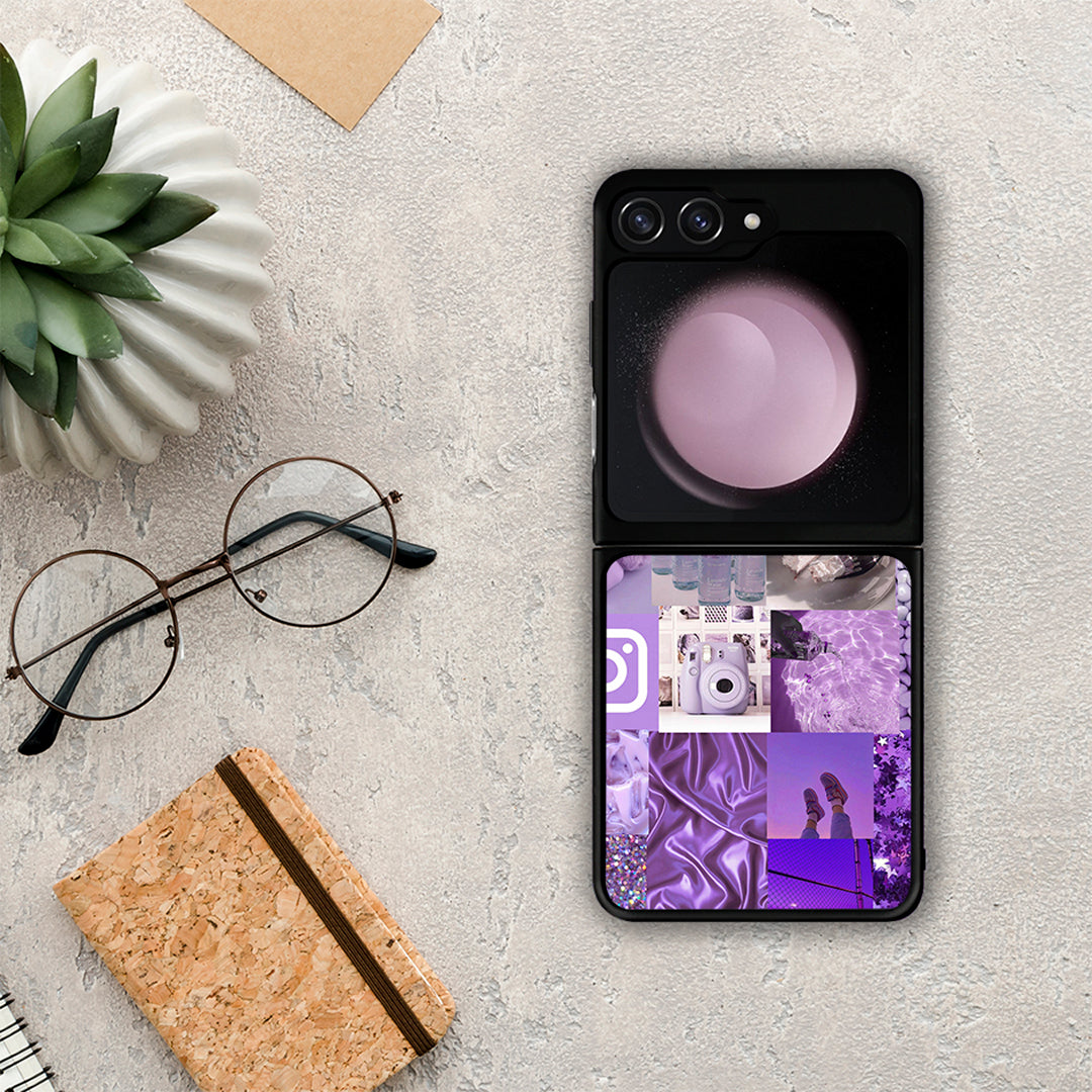 Purple Aesthetic Collage - Samsung Galaxy Z Flip5 θήκη