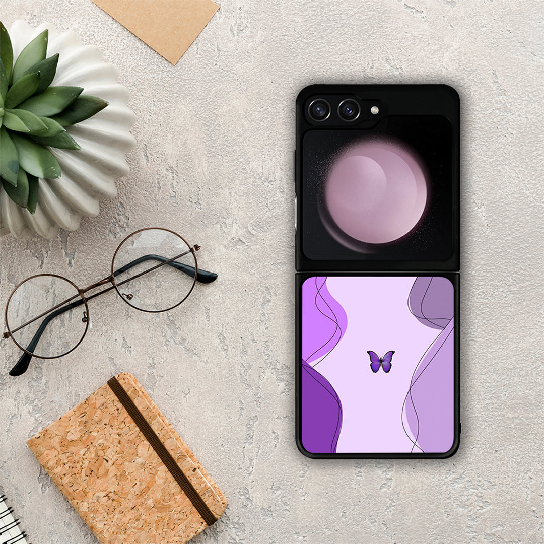 Purple Mariposa - Samsung Galaxy Z Flip5 θήκη