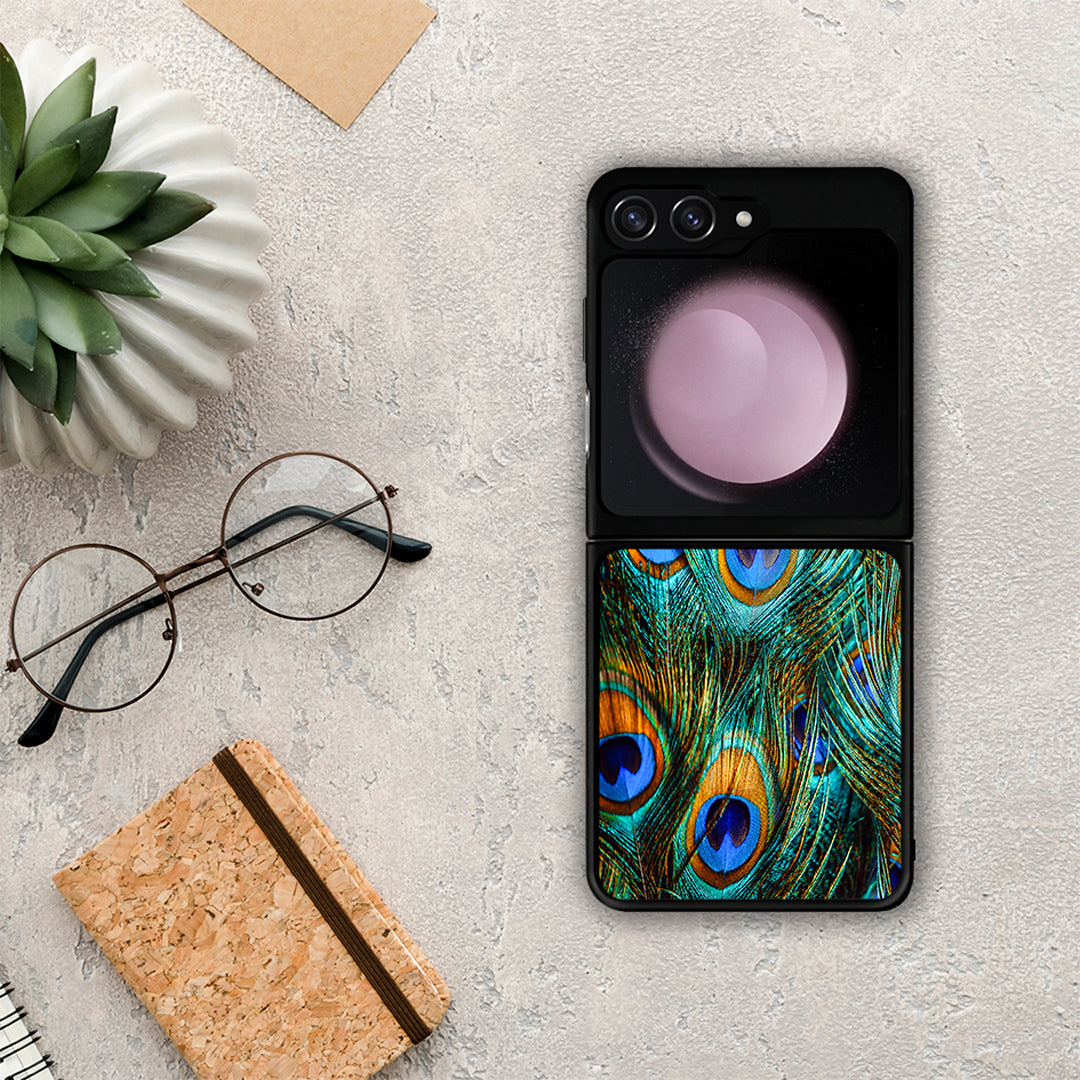 Real Peacock Feathers - Samsung Galaxy Z Flip5 θήκη