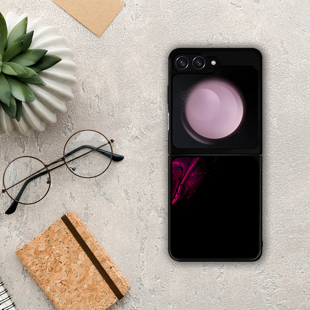 Watercolor Pink Black - Samsung Galaxy Z Flip5 θήκη