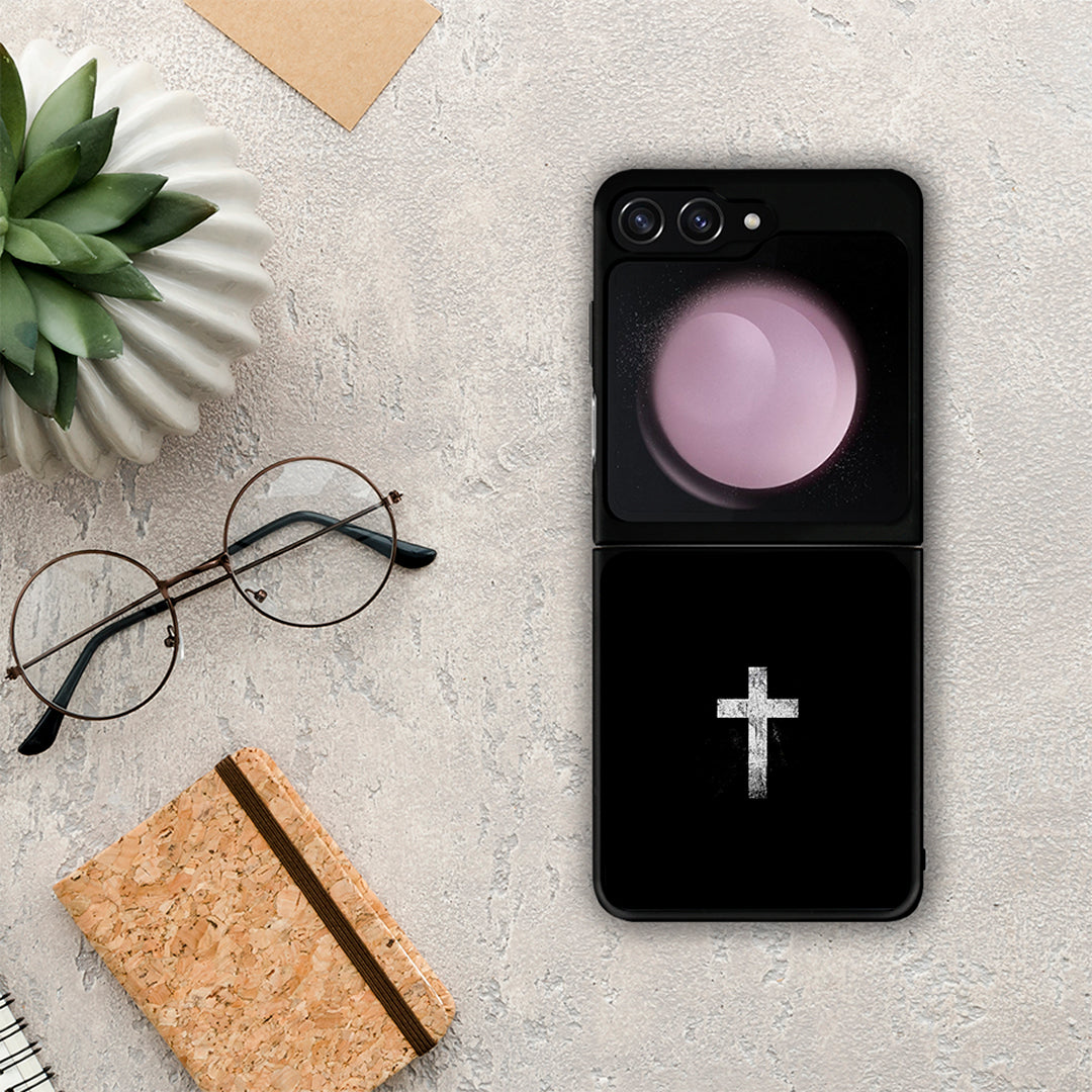 White Cross - Samsung Galaxy Z Flip5 θήκη