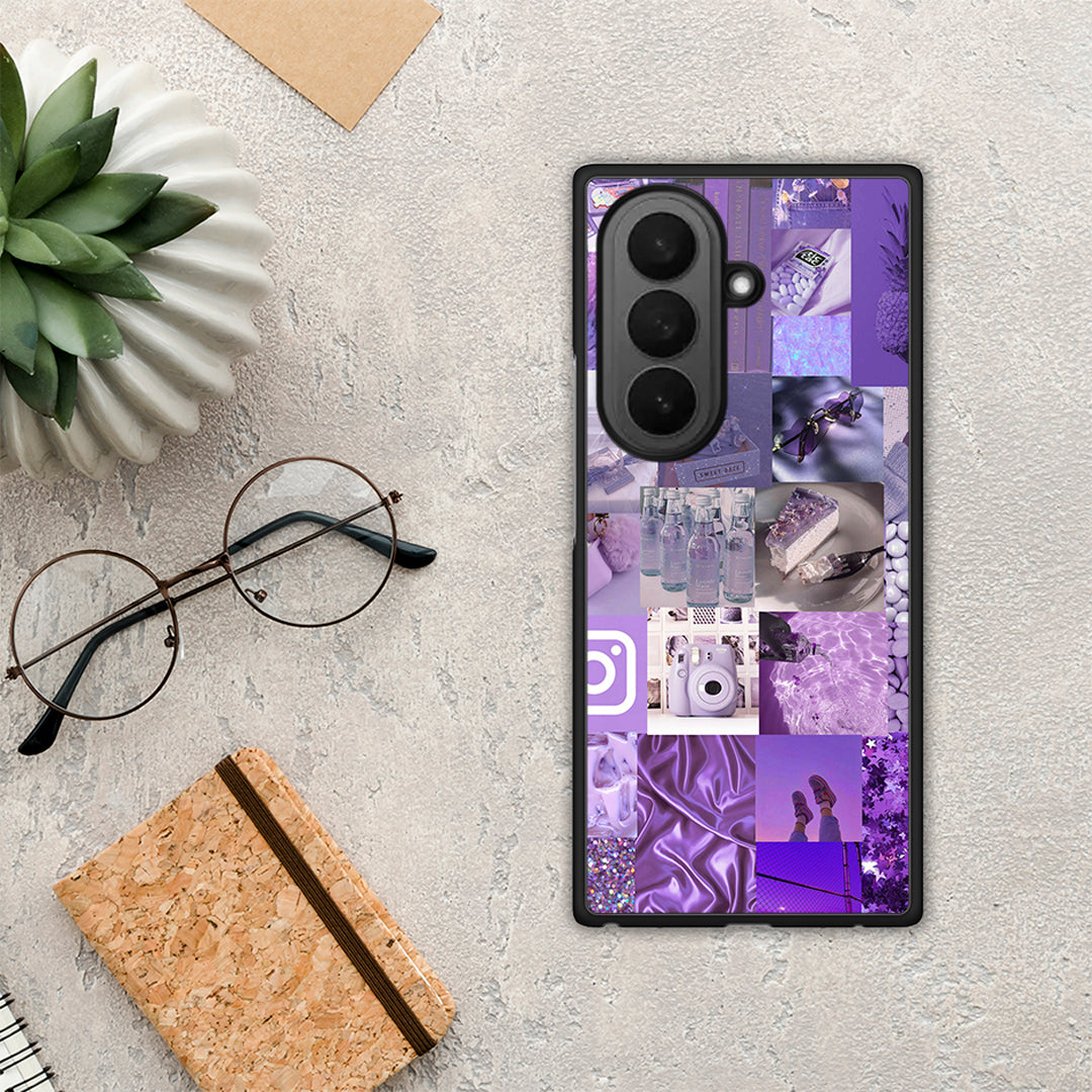 Purple Aesthetic Collage - Samsung Galaxy Z Fold7 θήκη