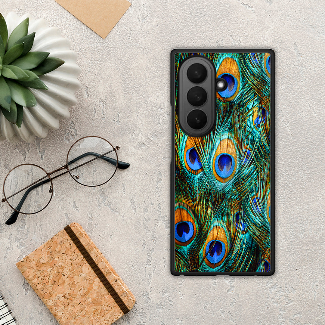 Real Peacock Feathers - Samsung Galaxy Z Fold7 θήκη