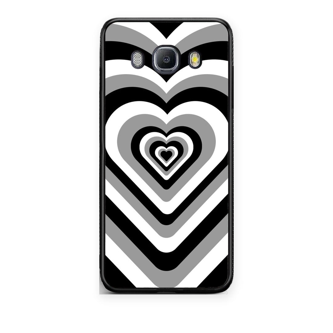 Θήκη Samsung Galaxy J7 2016 Black Hearts από τη Smartfits με σχέδιο στο πίσω μέρος και μαύρο περίβλημα | Samsung Galaxy J7 2016 Black Hearts case with colorful back and black bezels