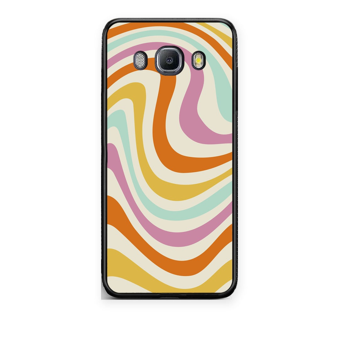Θήκη Samsung Galaxy J7 2016 Colourful Waves από τη Smartfits με σχέδιο στο πίσω μέρος και μαύρο περίβλημα | Samsung Galaxy J7 2016 Colourful Waves case with colorful back and black bezels