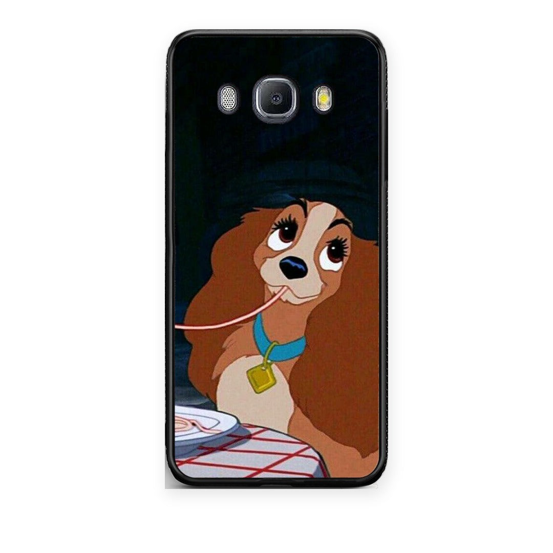 Θήκη Samsung Galaxy J7 2016 Lady And Tramp 2 από τη Smartfits με σχέδιο στο πίσω μέρος και μαύρο περίβλημα | Samsung Galaxy J7 2016 Lady And Tramp 2 case with colorful back and black bezels