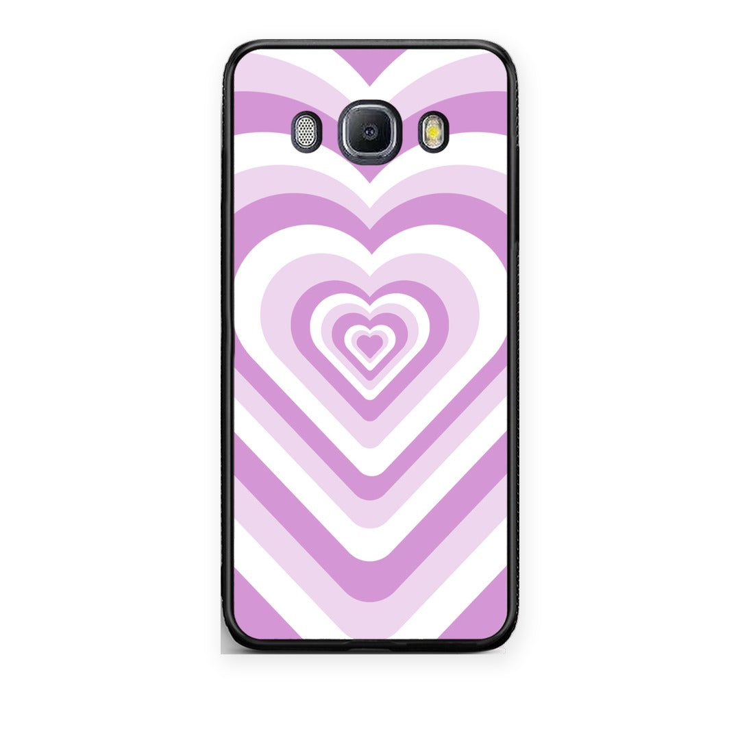Θήκη Samsung Galaxy J7 2016 Lilac Hearts από τη Smartfits με σχέδιο στο πίσω μέρος και μαύρο περίβλημα | Samsung Galaxy J7 2016 Lilac Hearts case with colorful back and black bezels