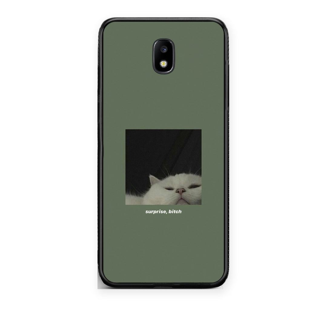 Θήκη Samsung Galaxy J7 2017 Bitch Surprise από τη Smartfits με σχέδιο στο πίσω μέρος και μαύρο περίβλημα | Samsung Galaxy J7 2017 Bitch Surprise case with colorful back and black bezels