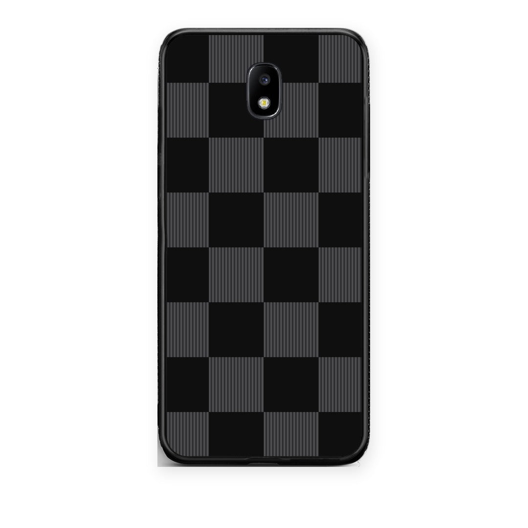Θήκη Samsung Galaxy J7 2017 Black and Charcoal Striped Checks από τη Smartfits με σχέδιο στο πίσω μέρος και μαύρο περίβλημα | Samsung Galaxy J7 2017 Black and Charcoal Striped Checks case with colorful back and black bezels