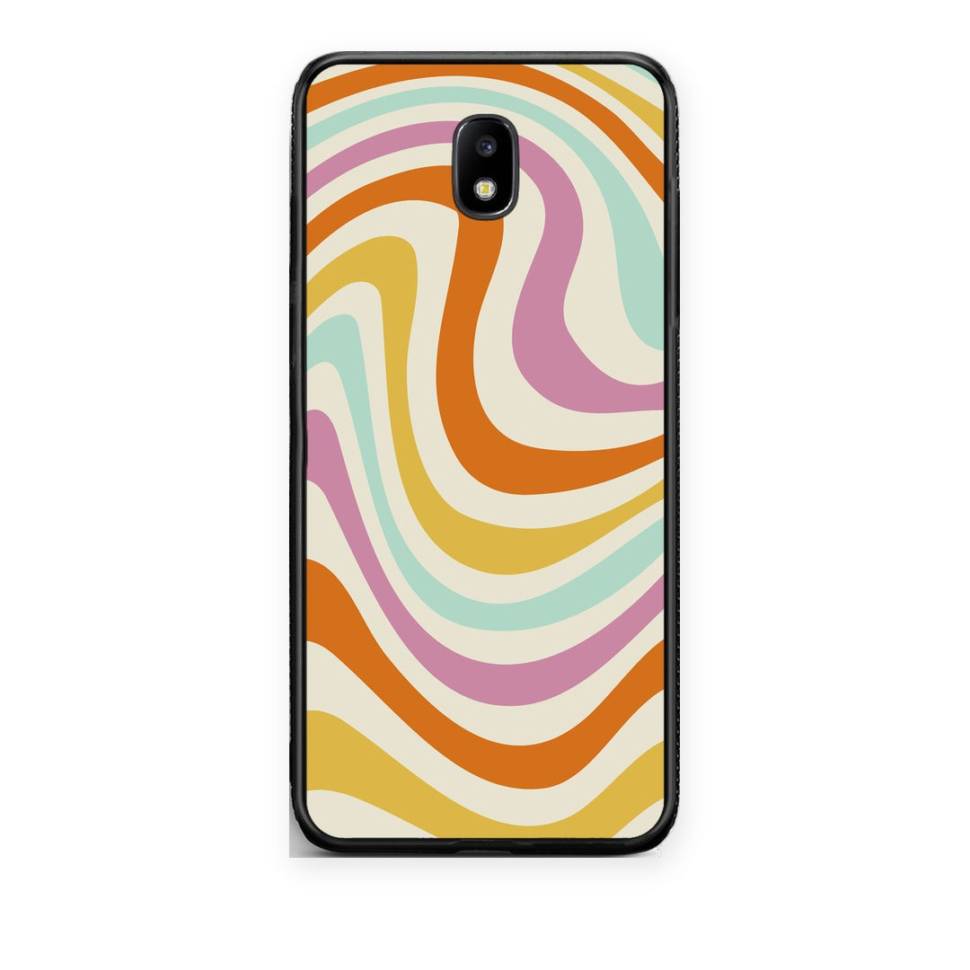 Θήκη Samsung Galaxy J7 2017 Colourful Waves από τη Smartfits με σχέδιο στο πίσω μέρος και μαύρο περίβλημα | Samsung Galaxy J7 2017 Colourful Waves case with colorful back and black bezels