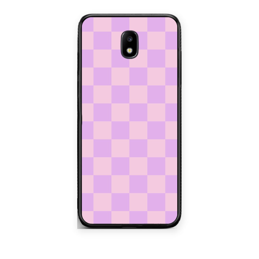 Θήκη Samsung Galaxy J7 2017 Lavender and Pink Checkerboard από τη Smartfits με σχέδιο στο πίσω μέρος και μαύρο περίβλημα | Samsung Galaxy J7 2017 Lavender and Pink Checkerboard case with colorful back and black bezels