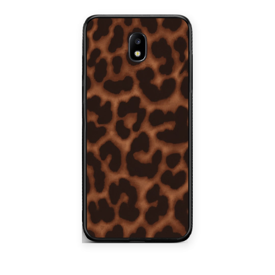 Θήκη Samsung Galaxy J7 2017 Leopard Print Dark Brown από τη Smartfits με σχέδιο στο πίσω μέρος και μαύρο περίβλημα | Samsung Galaxy J7 2017 Leopard Print Dark Brown case with colorful back and black bezels