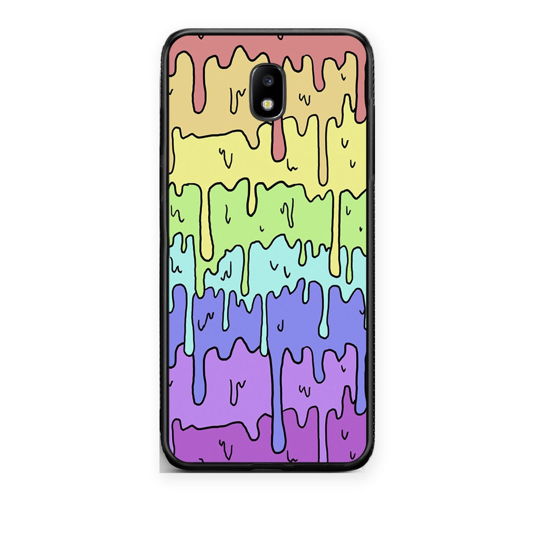 Θήκη Samsung Galaxy J7 2017 Melting Rainbow από τη Smartfits με σχέδιο στο πίσω μέρος και μαύρο περίβλημα | Samsung Galaxy J7 2017 Melting Rainbow case with colorful back and black bezels