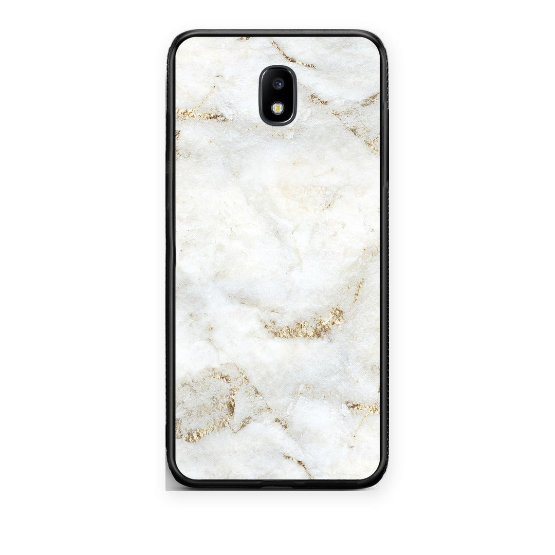 Θήκη Samsung Galaxy J7 2017 White Gold Marble από τη Smartfits με σχέδιο στο πίσω μέρος και μαύρο περίβλημα | Samsung Galaxy J7 2017 White Gold Marble case with colorful back and black bezels