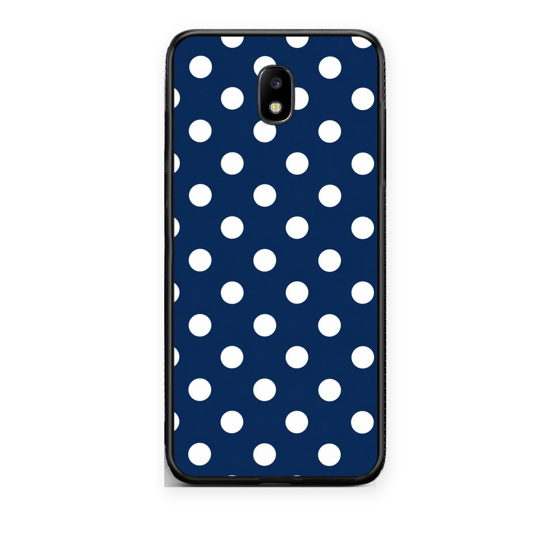 Θήκη Samsung Galaxy J7 2017 White Large Polka Dots on Navy από τη Smartfits με σχέδιο στο πίσω μέρος και μαύρο περίβλημα | Samsung Galaxy J7 2017 White Large Polka Dots on Navy case with colorful back and black bezels